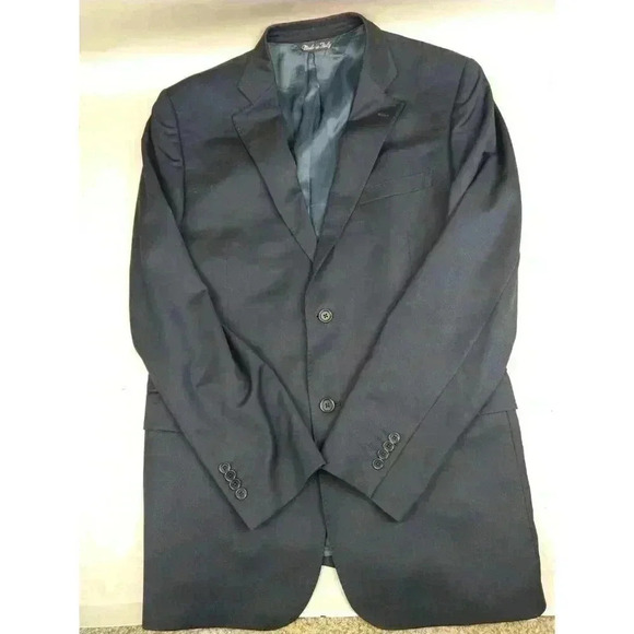 Ermenegildo Zegna Saks Fifth Ave BLACK LABEL 42L Navy SILK WOOL Blazer Jacket - Picture 11 of 15
